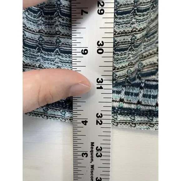 Maurices Shirt Womens 1X Gray Teal Cowl Neck Tunic 3/4 Sleeve Lace Inset Knit - Picture 4 of 10